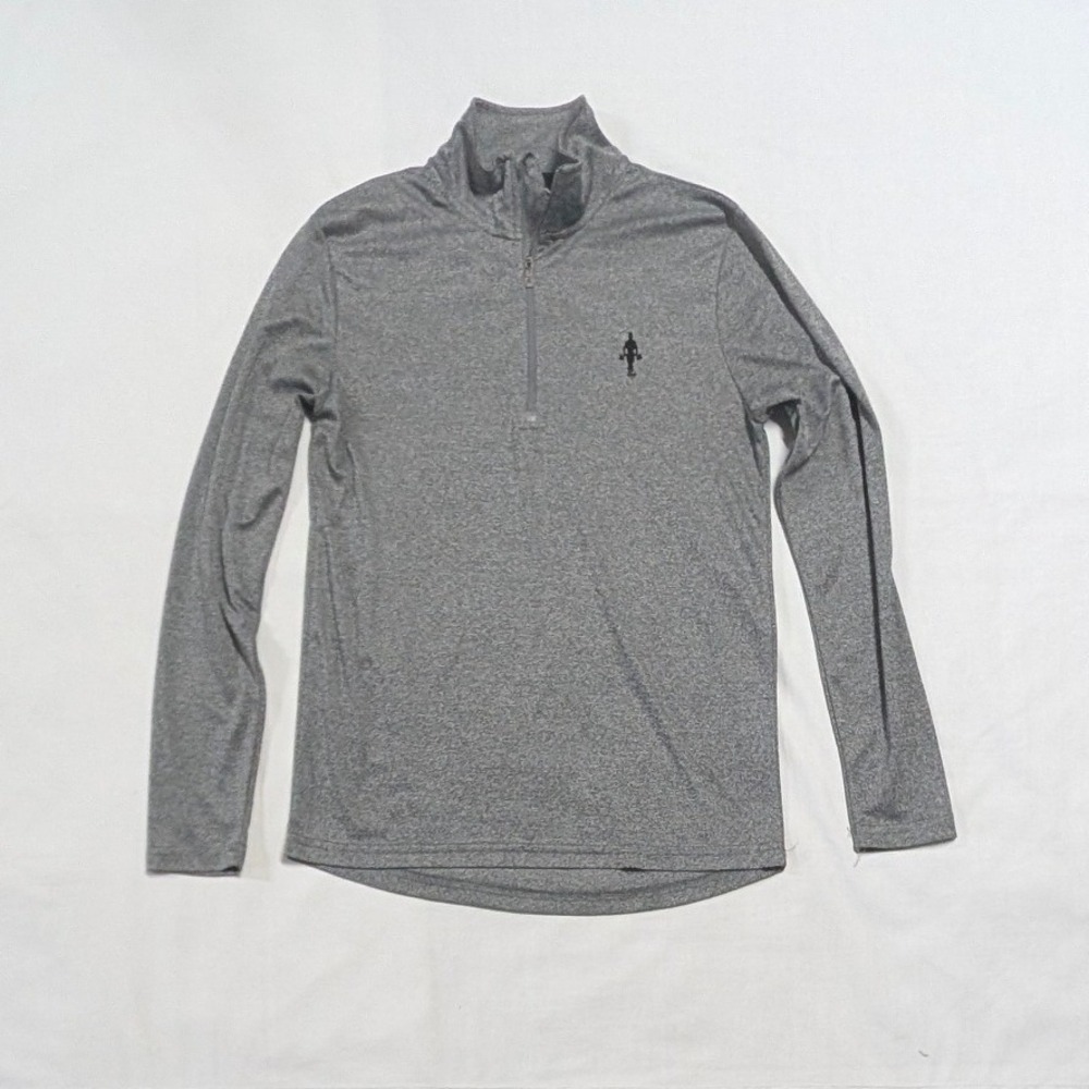 Golds Gym Men's Gray Quarter Zip Pullover Performance Mock Neck Shirt Medium
